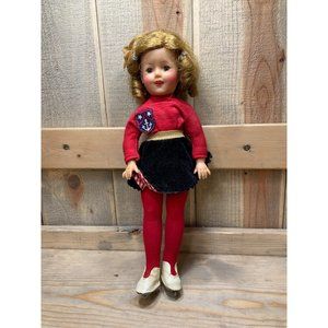 Vintage IDEAL Toys Shirley Temple Doll Red Black outfit and Ice Skates